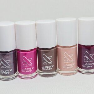 BUNDLE OF 5 NEW KOREA OLIVE & JUNE QUICK DRY NAIL POLISH ASSTD COLORS $55 VALUE